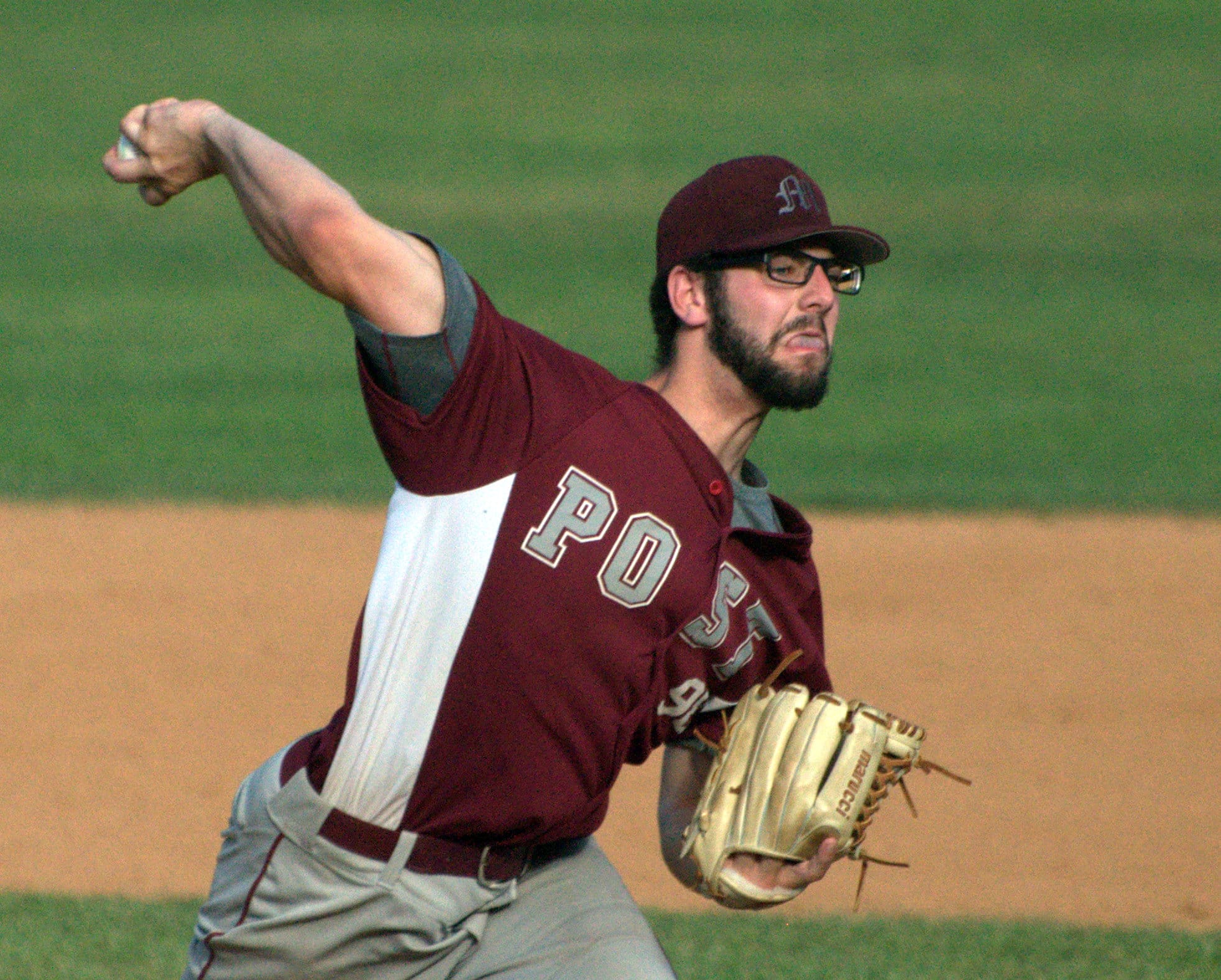 Merrimack's JP Somers delivers a pitch during Sunday's game.