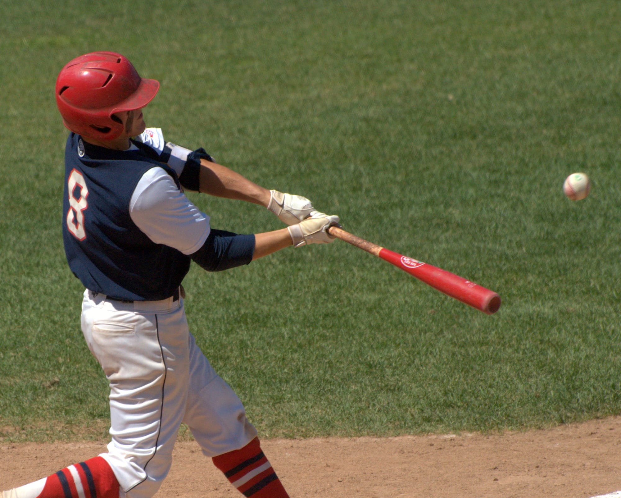 Lebanon's Chase Hussey makes contact during Saturday's game.