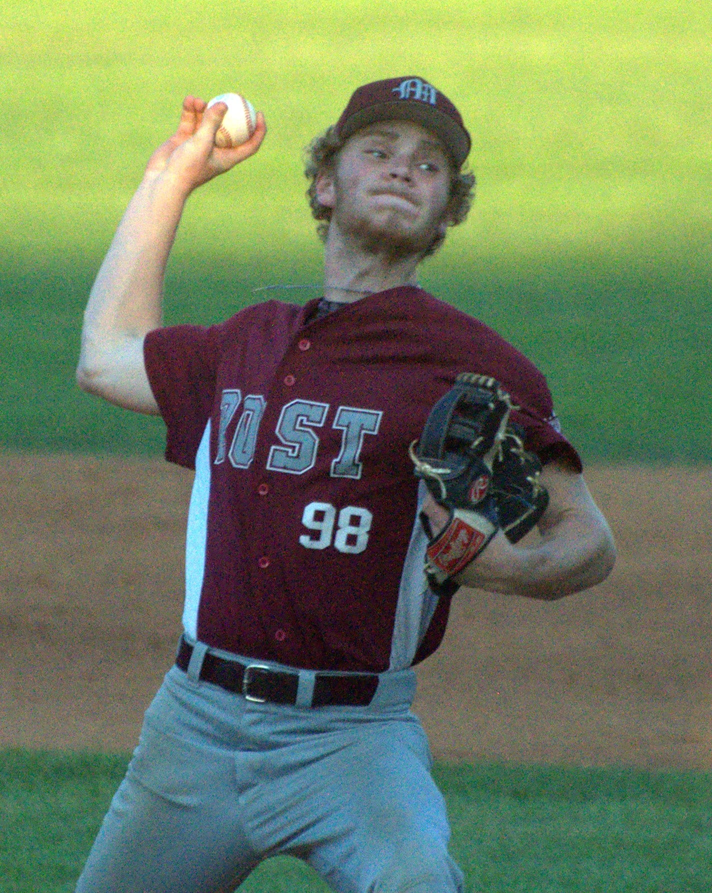 Merrimack's Justin Grassini pitches during Friday's game.