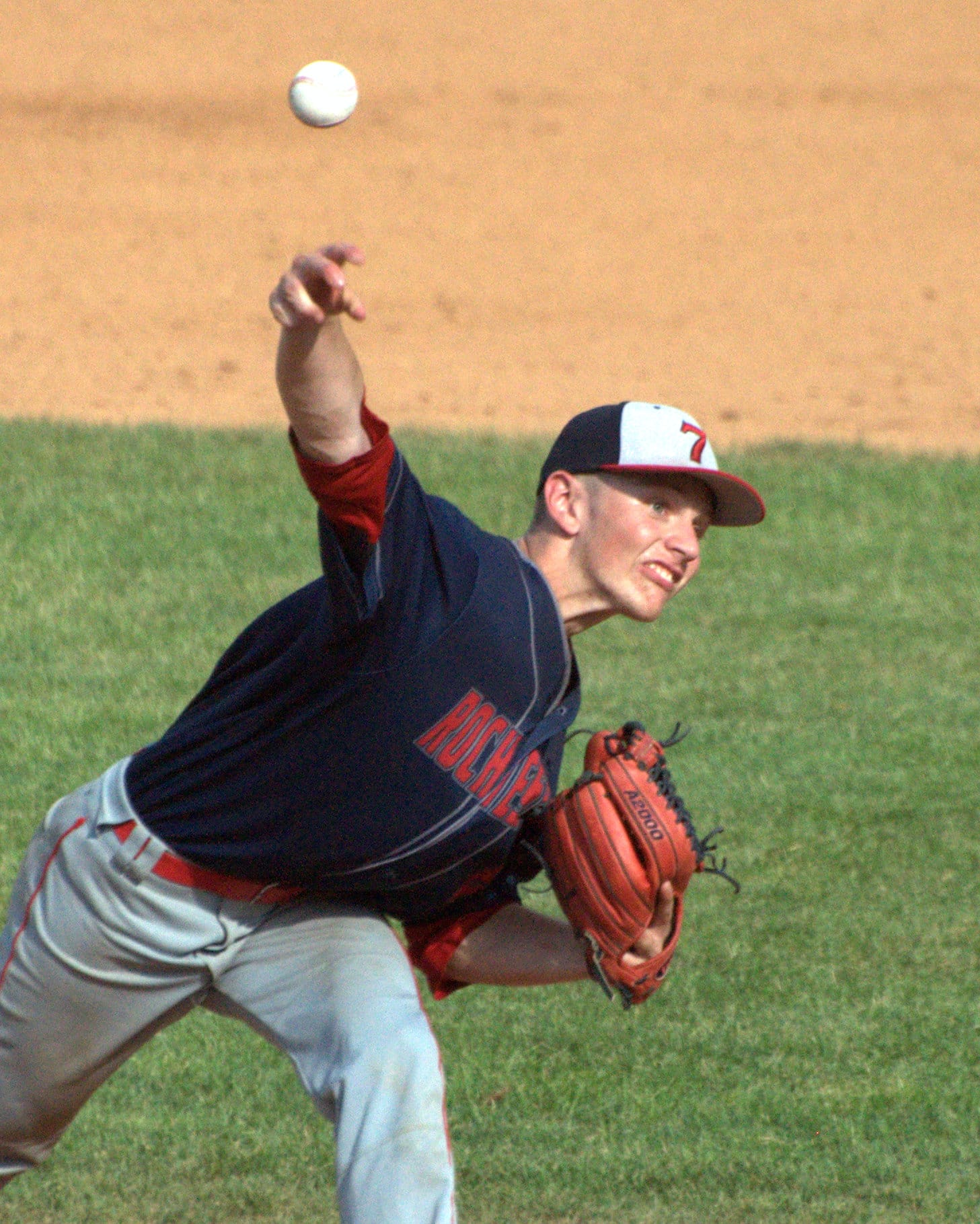 Rochester's Sean Cormier pitches during Tuesday's first game.