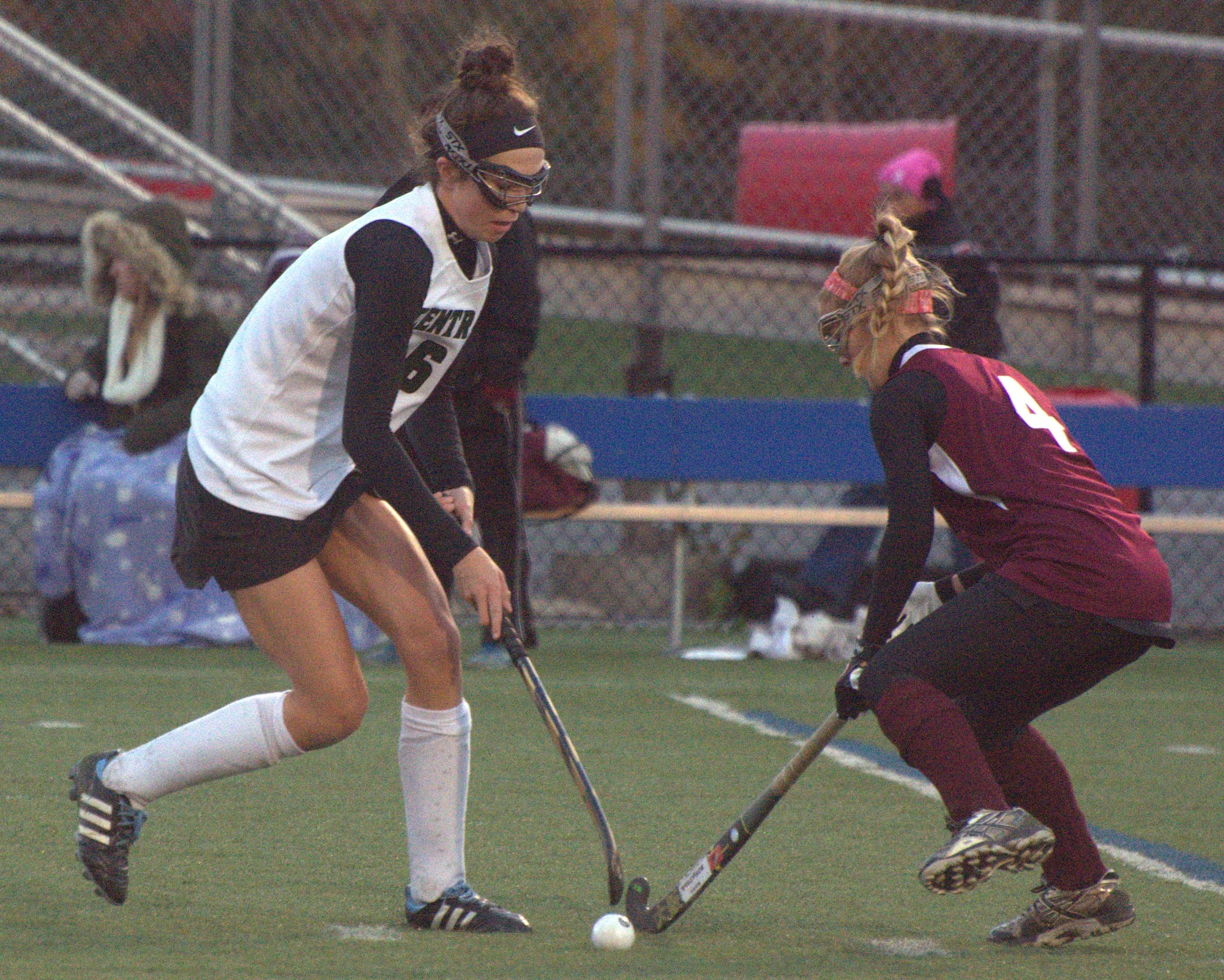 Timberlane's Tori Rothwell tries to slow down Manchester Central's Jenna Chrabolowski.