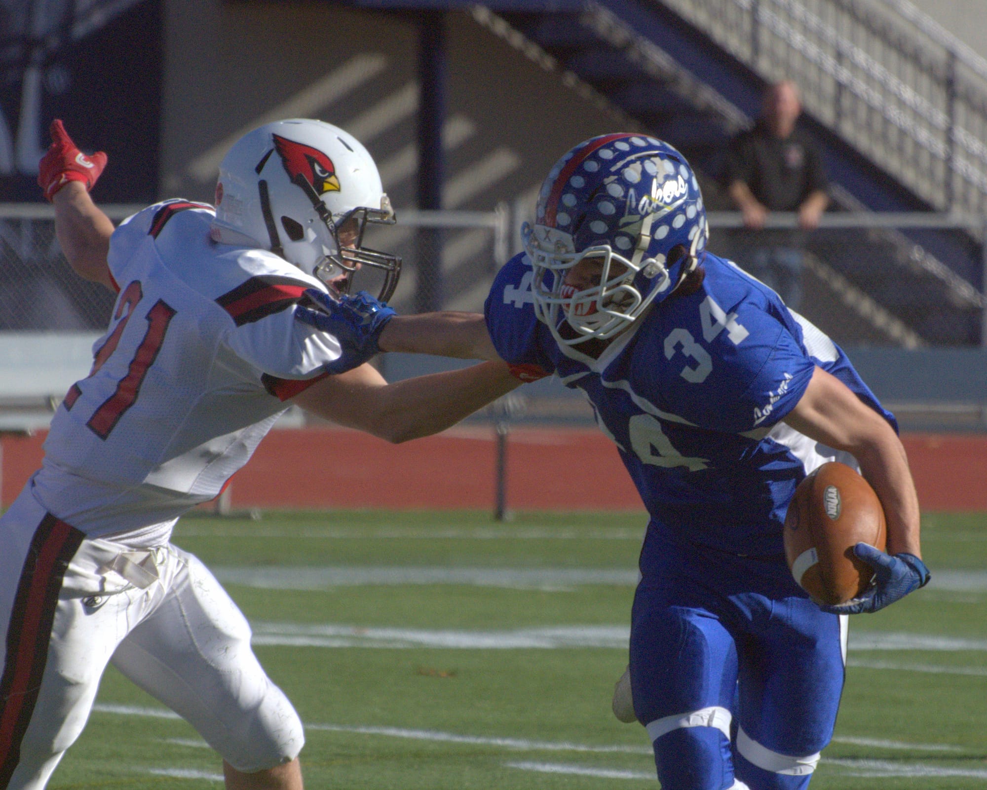 ILM's Andrew Brothers tries to get away from Stevens's Nick LaCaillade.