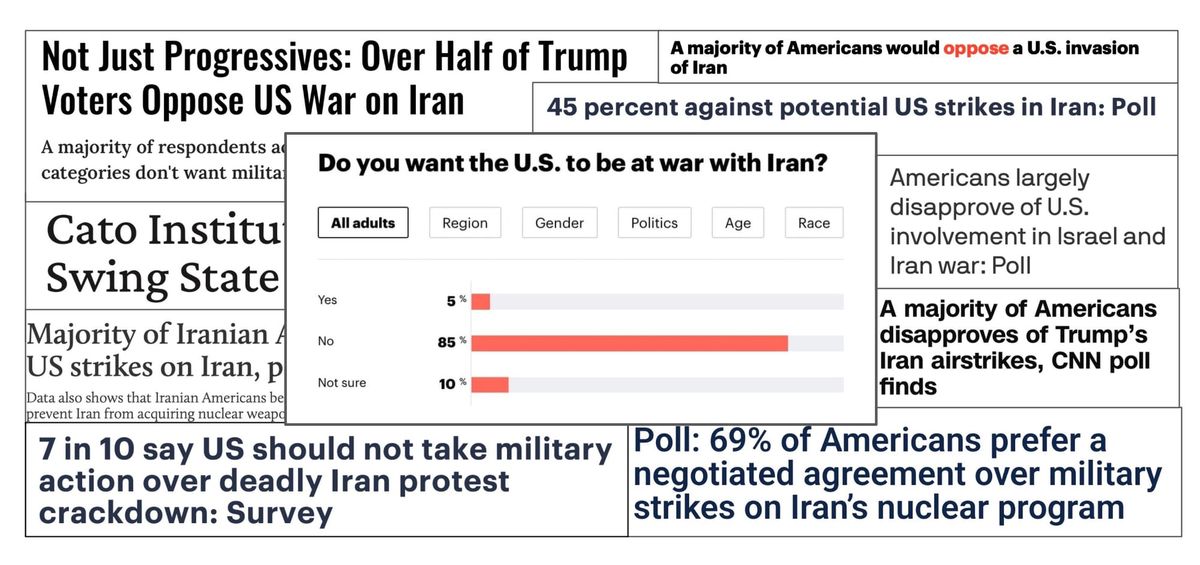 Here Are 38 Polls Showing Americans DO NOT Want War With Iran