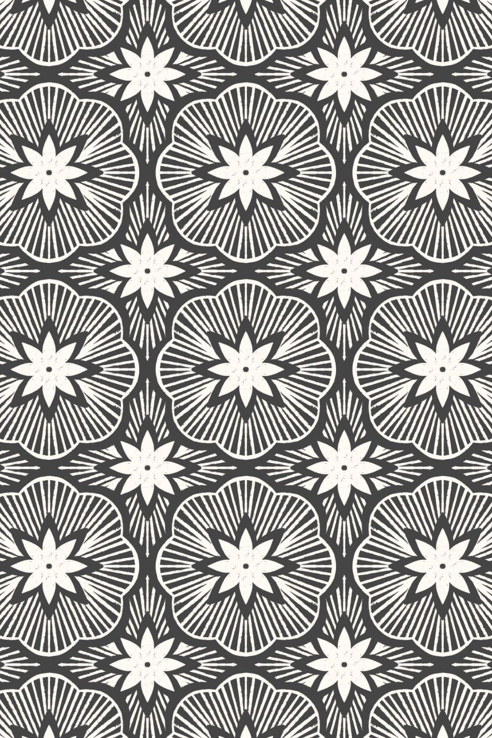 Bold Geometric Tiled Floral