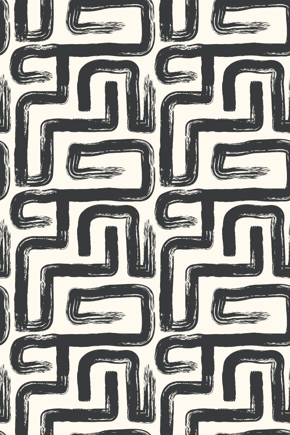 Inky Geometric Brushstrokes