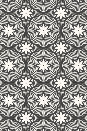 Bold Geometric Tiled Floral