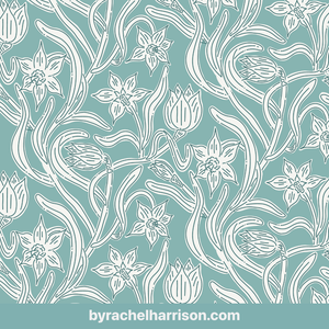 Daffodil Trailing Floral Pattern