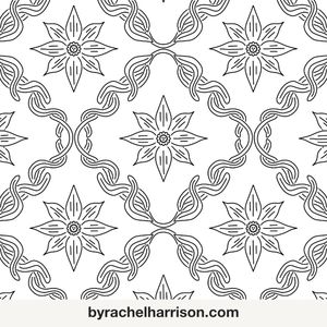 Diamond Trellis Daffodil Pattern