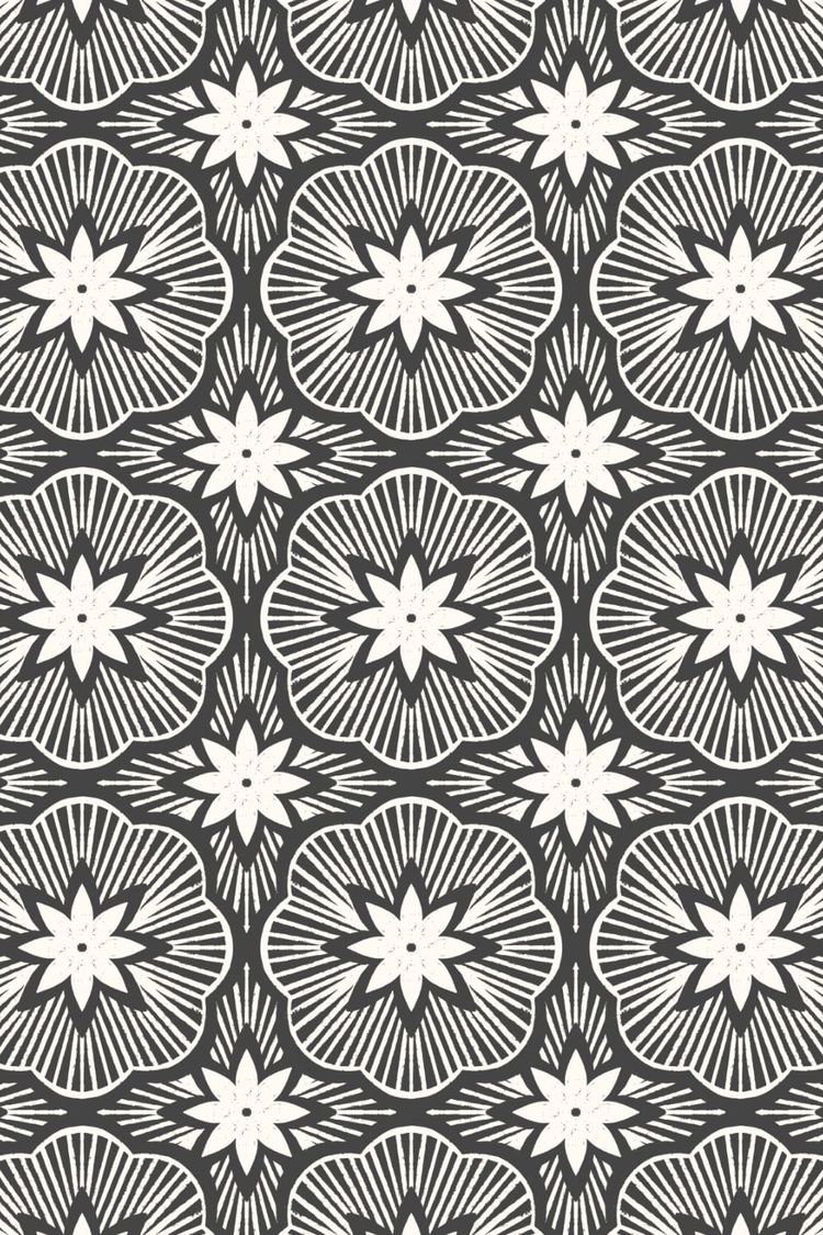 Bold Geometric Tiled Floral
