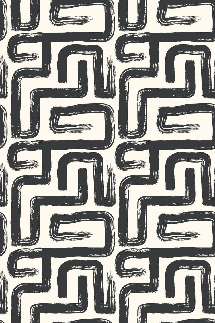 Inky Geometric Brushstrokes