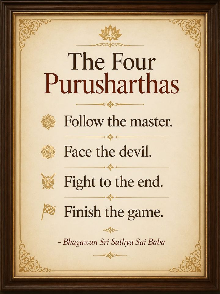 The poster about life’s true purpose on my father’s wall