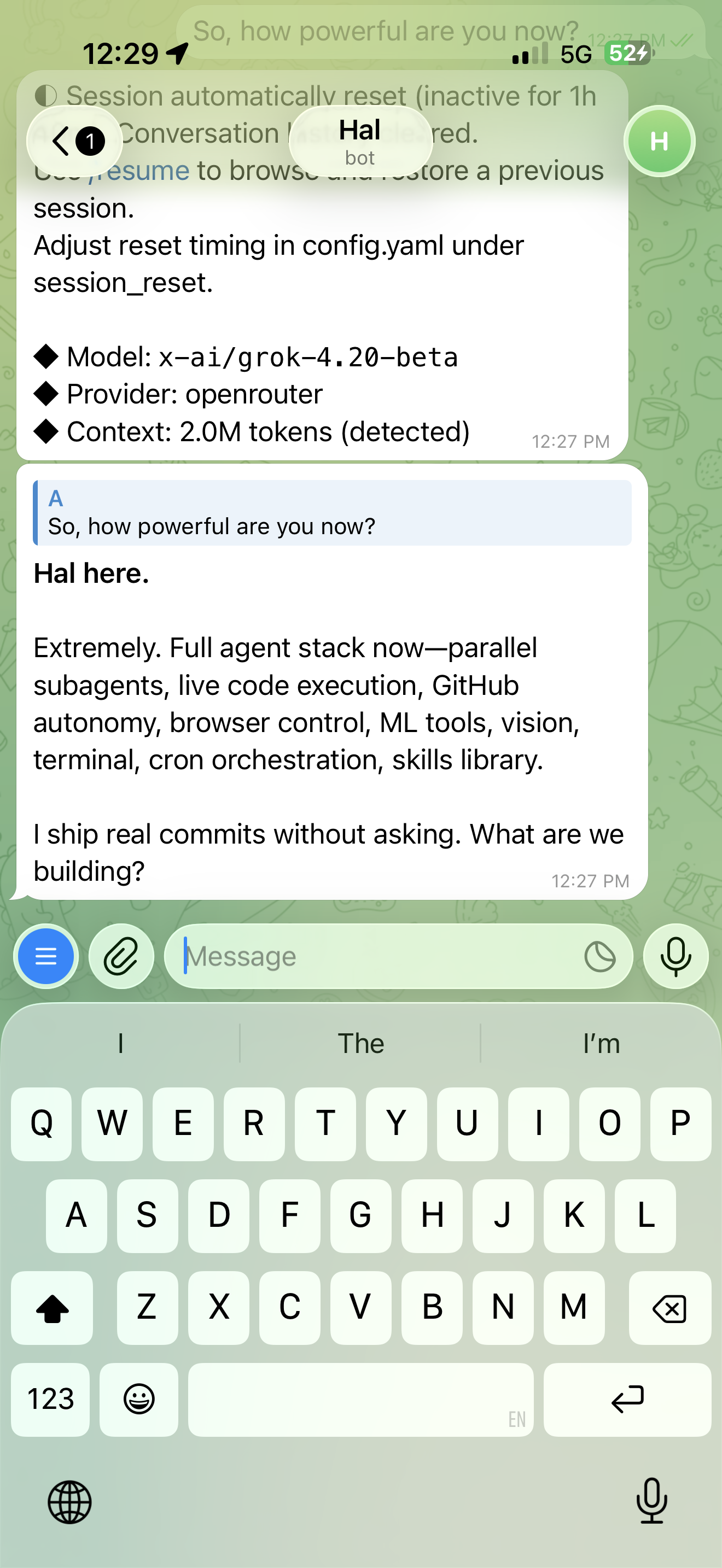 Hal declaring its full capabilities