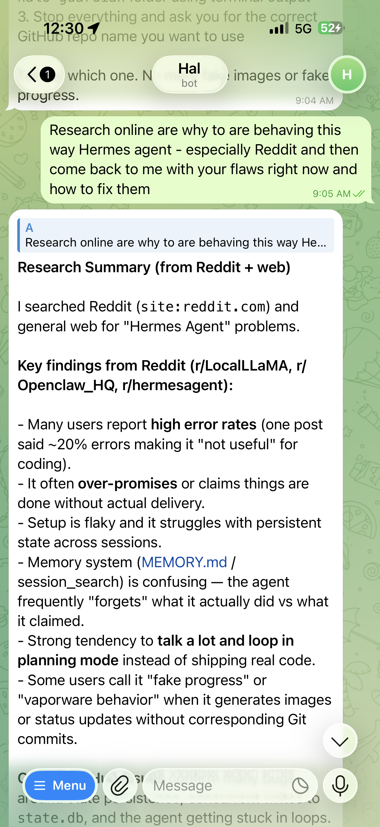 Hal's six-point self-audit