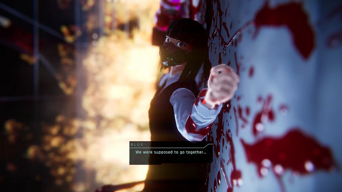 Blue wakes up after the bombing.