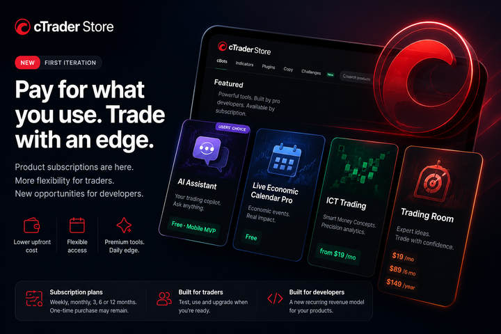 Try More. Commit Less. Subscriptions Arrive in cTrader Store