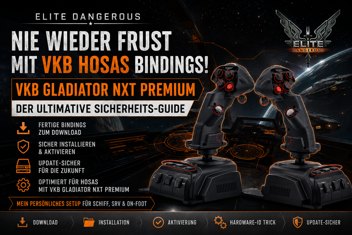 Elite Dangerous: VKB Gladiator NXT Premium HOSAS Bindings – Installation, Download und Backup
