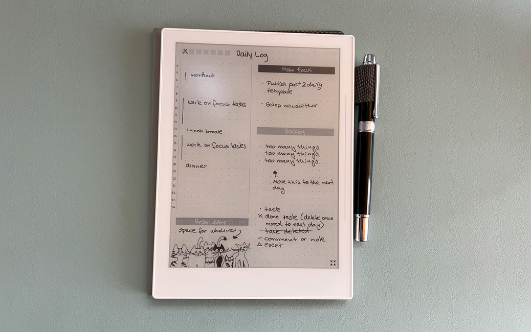 Daily Log template for Supernote