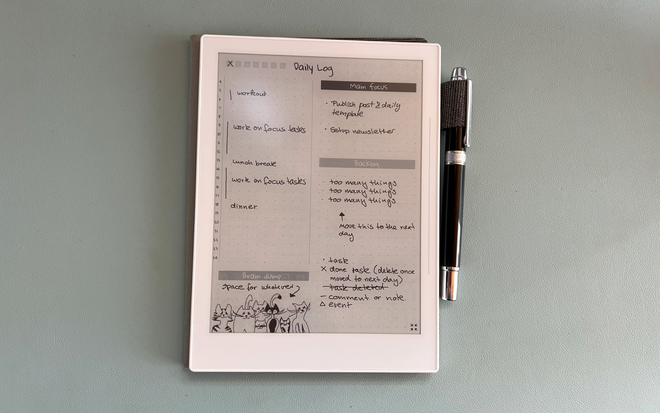 Image of: Daily Log template for Supernote