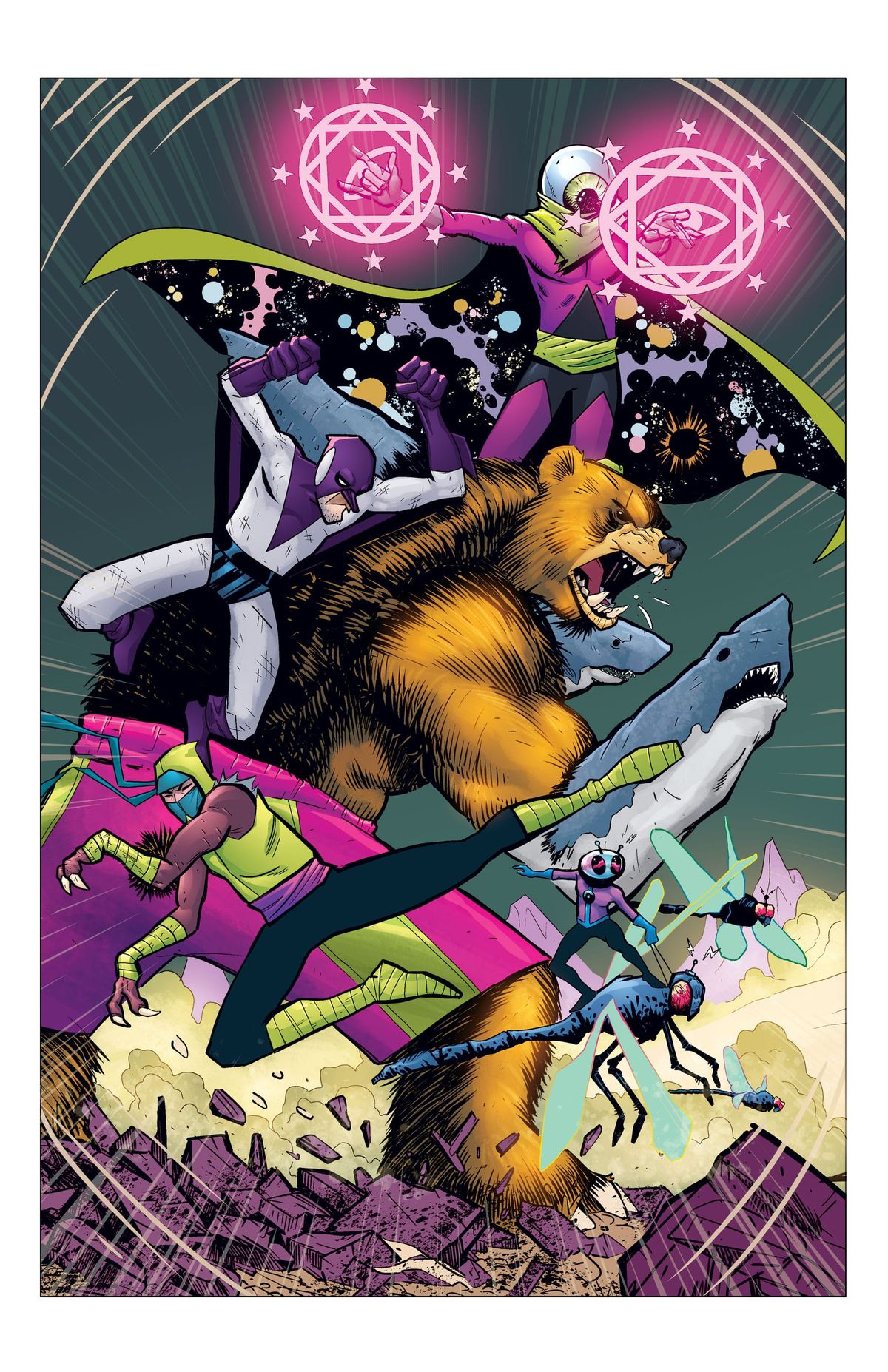 Dr. Illuminati! Goose! Shark fist! Kid Danger! Oh MY!