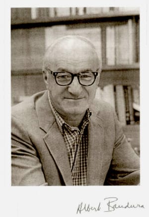A photo portrait of Albert Bandura