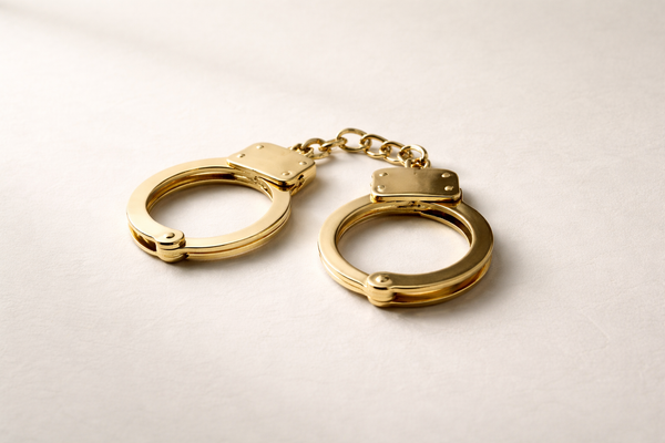 gold handcuffs symbolizing golden handcuff career trap