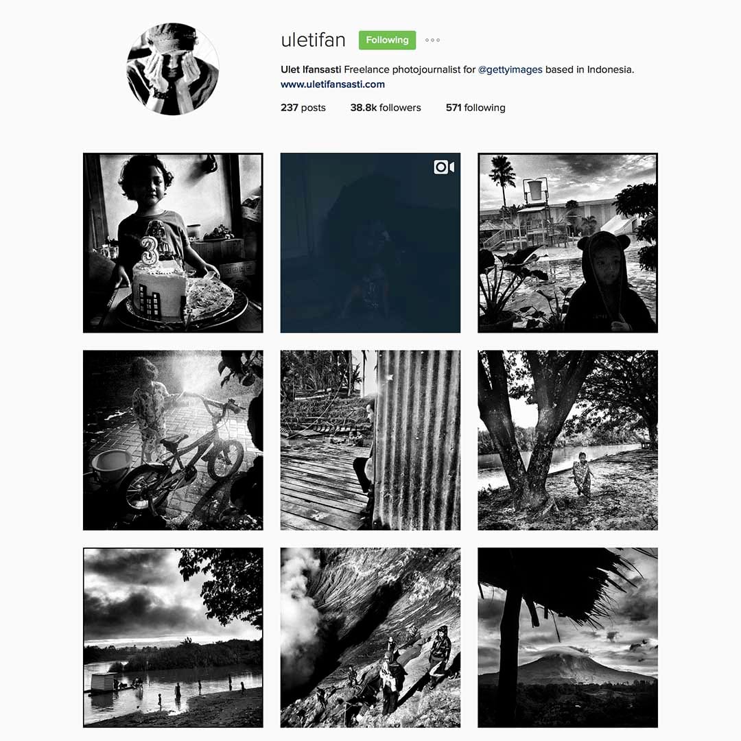 Ulet Ifansasti (@uletifan)，驻印尼自由摄影师，Getty图片社特约合作摄影师，照片广泛被国际媒体使用。