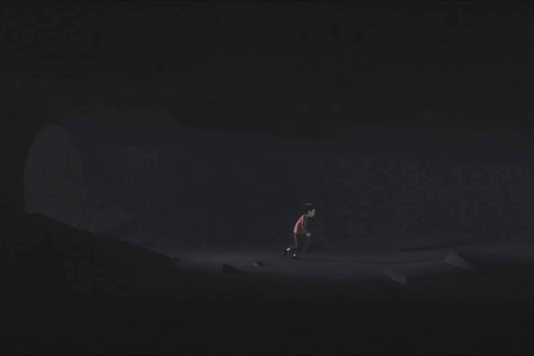 黑暗和孤獨中的小男孩。