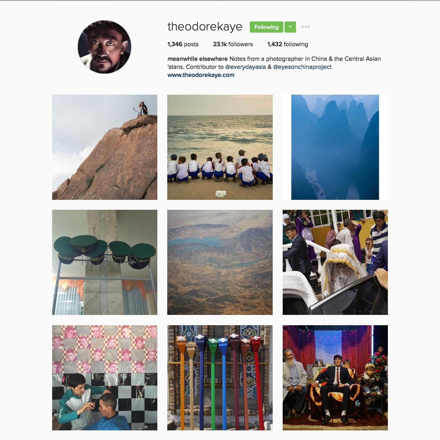 Theodore Kaye(@theodorekaye)，在中国与中亚地区从事摄影工作，常拍摄关于社会、政治、时事等议题。