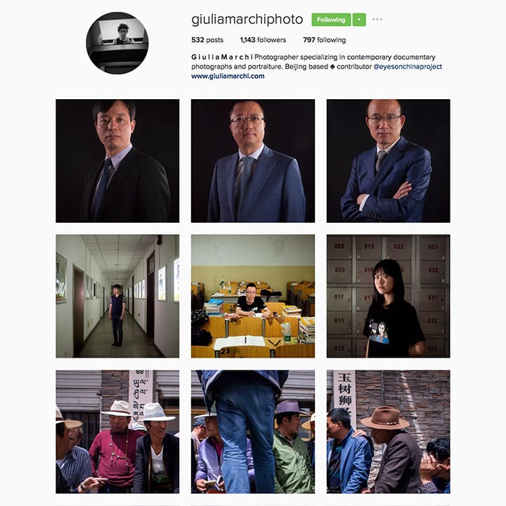 Giulia Marchi(@giuliamarchiphoto)，驻北京的义大利当代人像与纪实摄影师，研究东亚文化并且曾在东北非进行研究，让他的作品注入许多不同色彩。