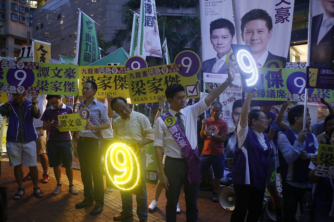 九龍東候選人譚文豪正拉票。