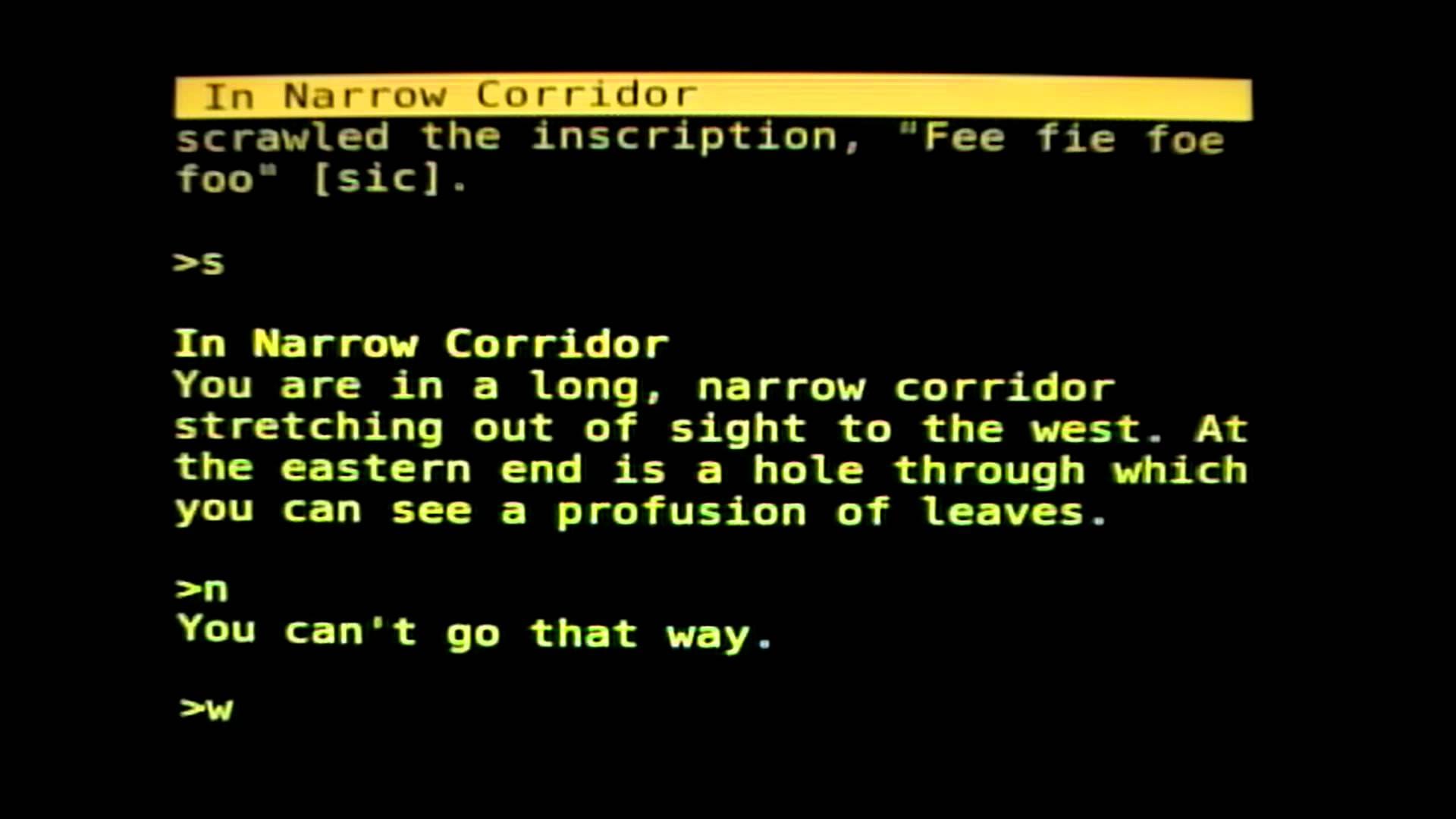 《巨洞冒險》（Colossal Cave Adventure）遊戲截圖