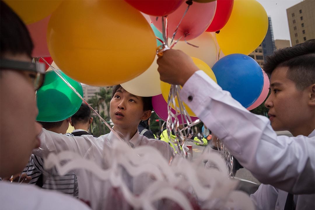 圖為2016年10月29日，台北同志遊行。