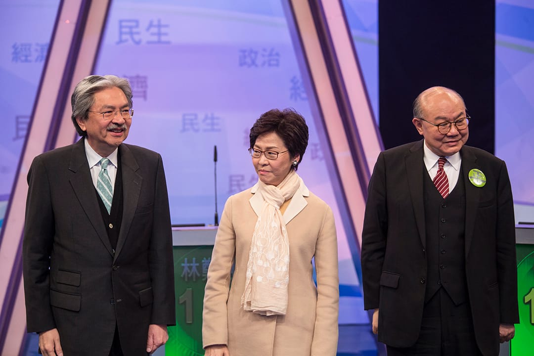 2017年3月14日，三名特首候選人出席七大電子傳媒舉辦的選舉論壇。