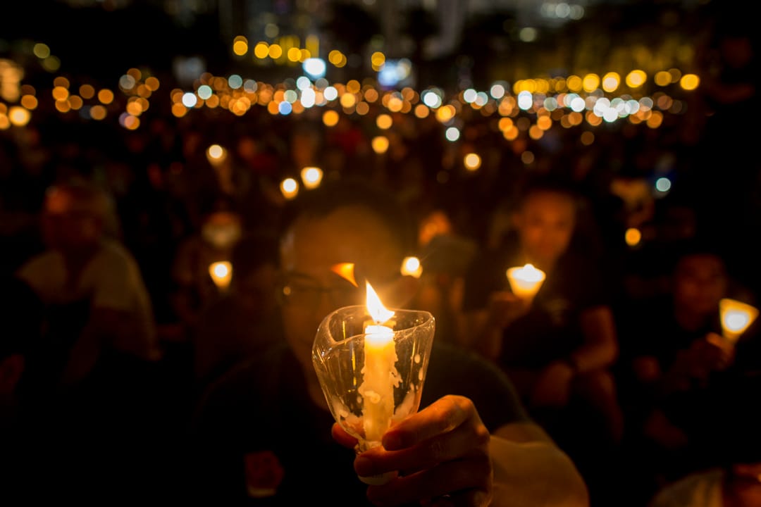 六四维园烛光集会。