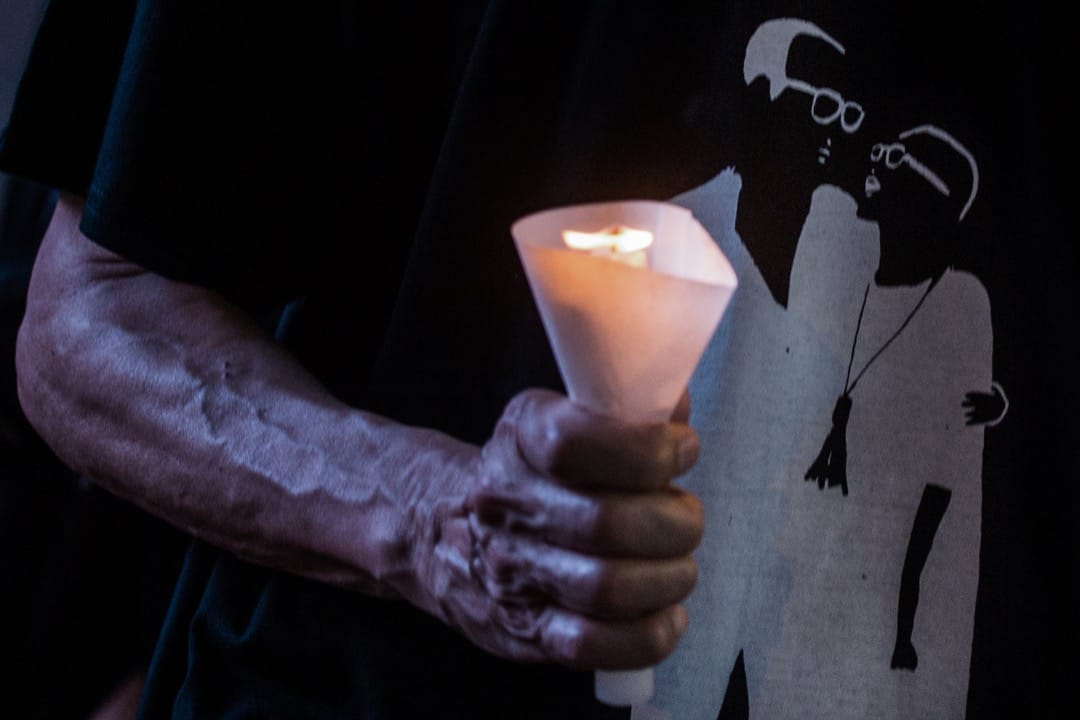 有支持者身穿印有劉霞及劉曉波的T-shirt 。