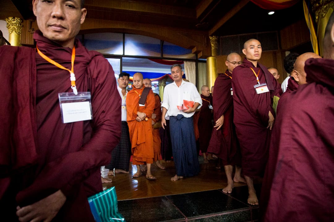 激进派佛教团体──缅甸种族佛教保护联合会Ma Ba tha于2016年在仰光举办的庆祝典礼。