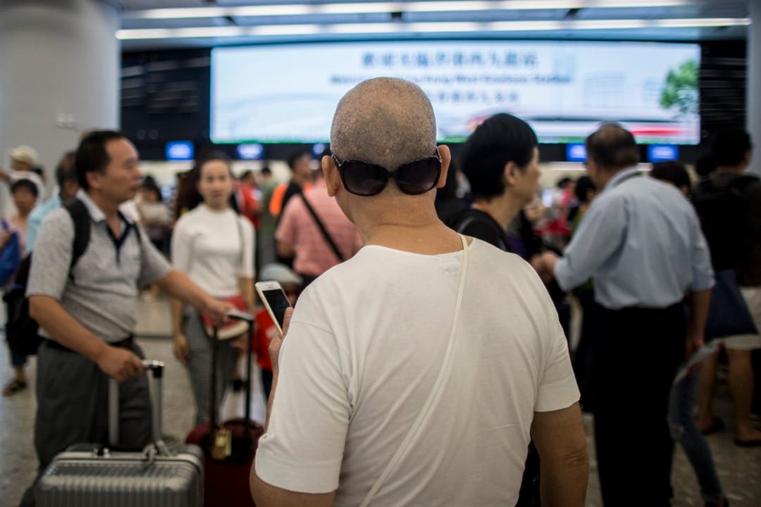 香港西九龍高鐵站購票大堂。