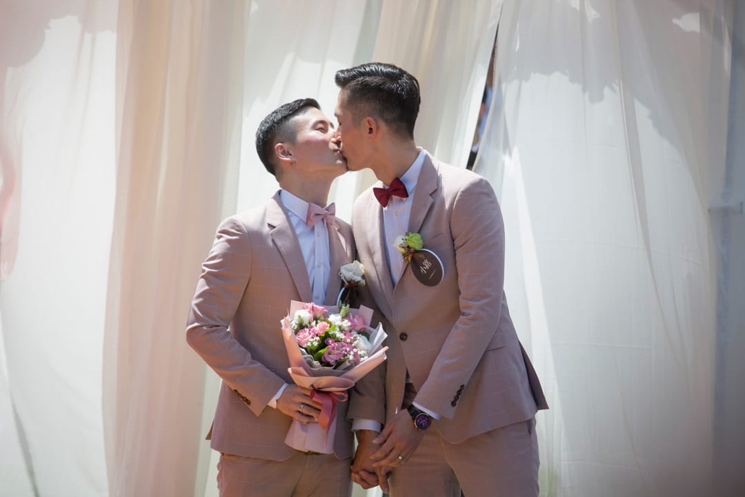 「幸福起跑線Wedding Party」上，小玄（Shane）與小銘（Marc）。