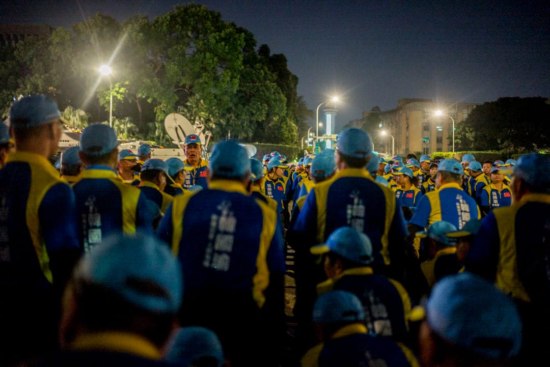 2020年1月9日，韩国瑜在台北举行“台湾安全人民有钱”凯道胜利晚会，现场的入口处。