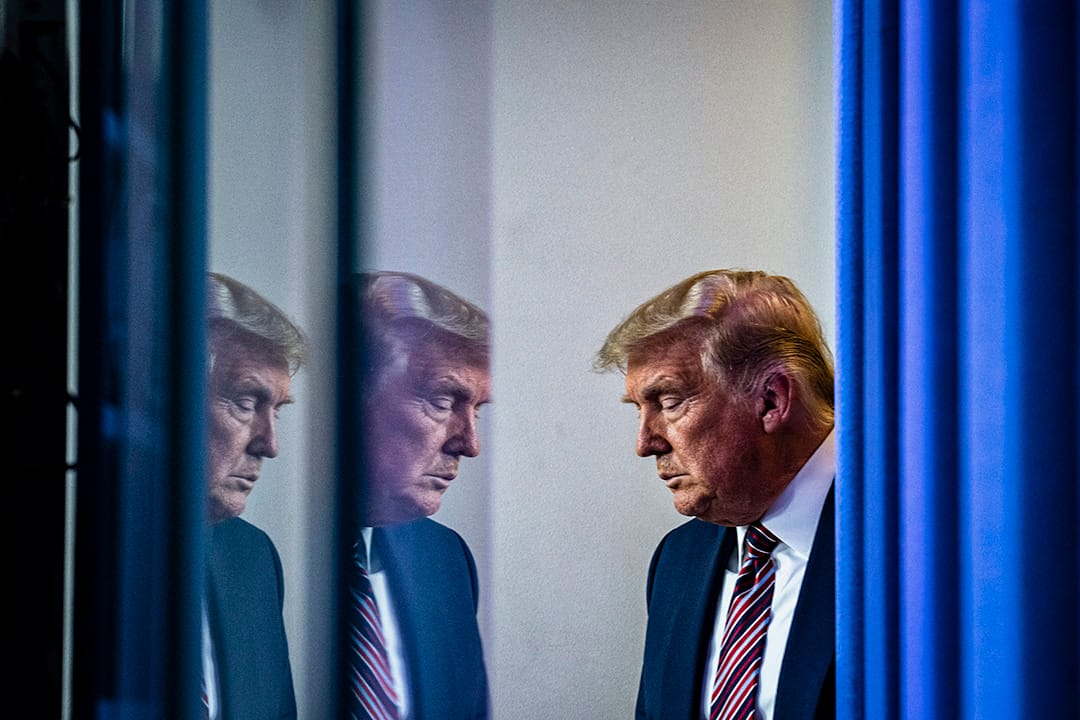 2020年11月20日華盛頓，特朗普總統在白宮的新聞發布會上。