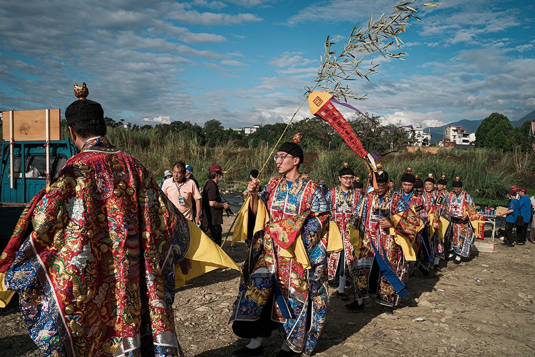 埔里祈安清醮,由主壇恒吉宮進行「放水燈」儀式。