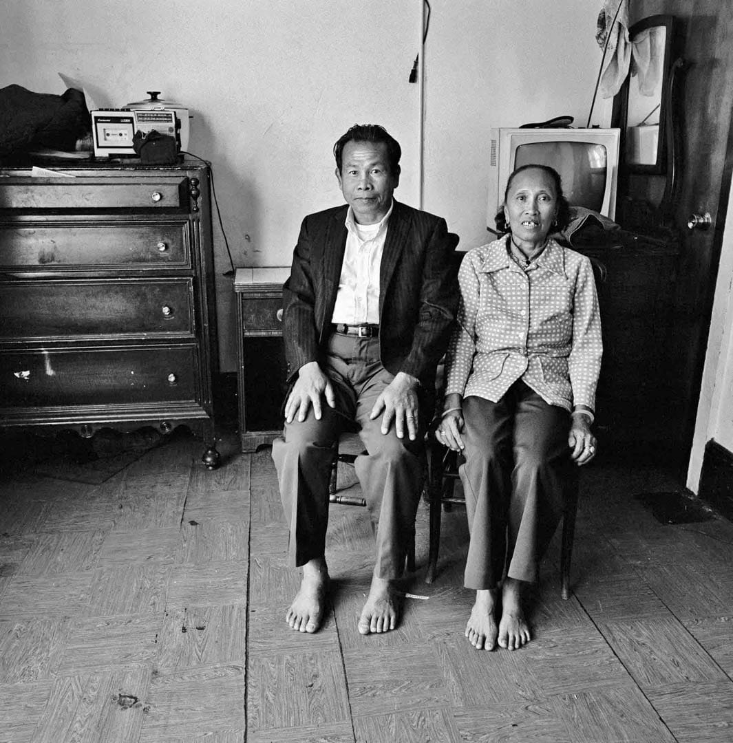 1976年,三藩市,梁亚三和他的妻子。