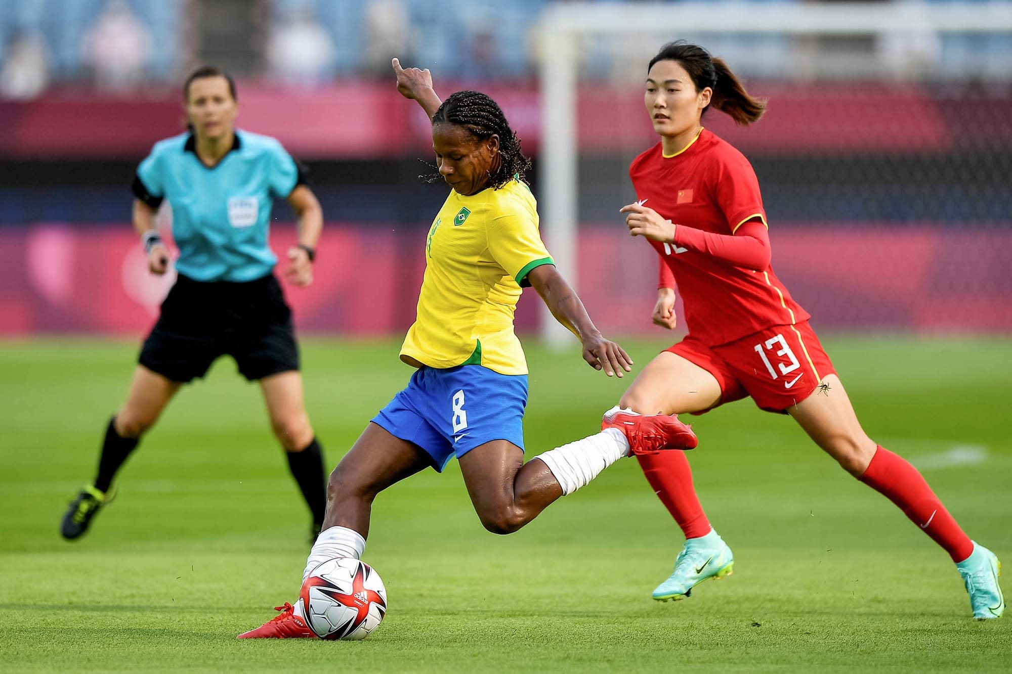 2021年7月21日，日本 ，2020年東京奧運足球錦標賽，Formiga在巴西隊跟中國隊的比賽上。