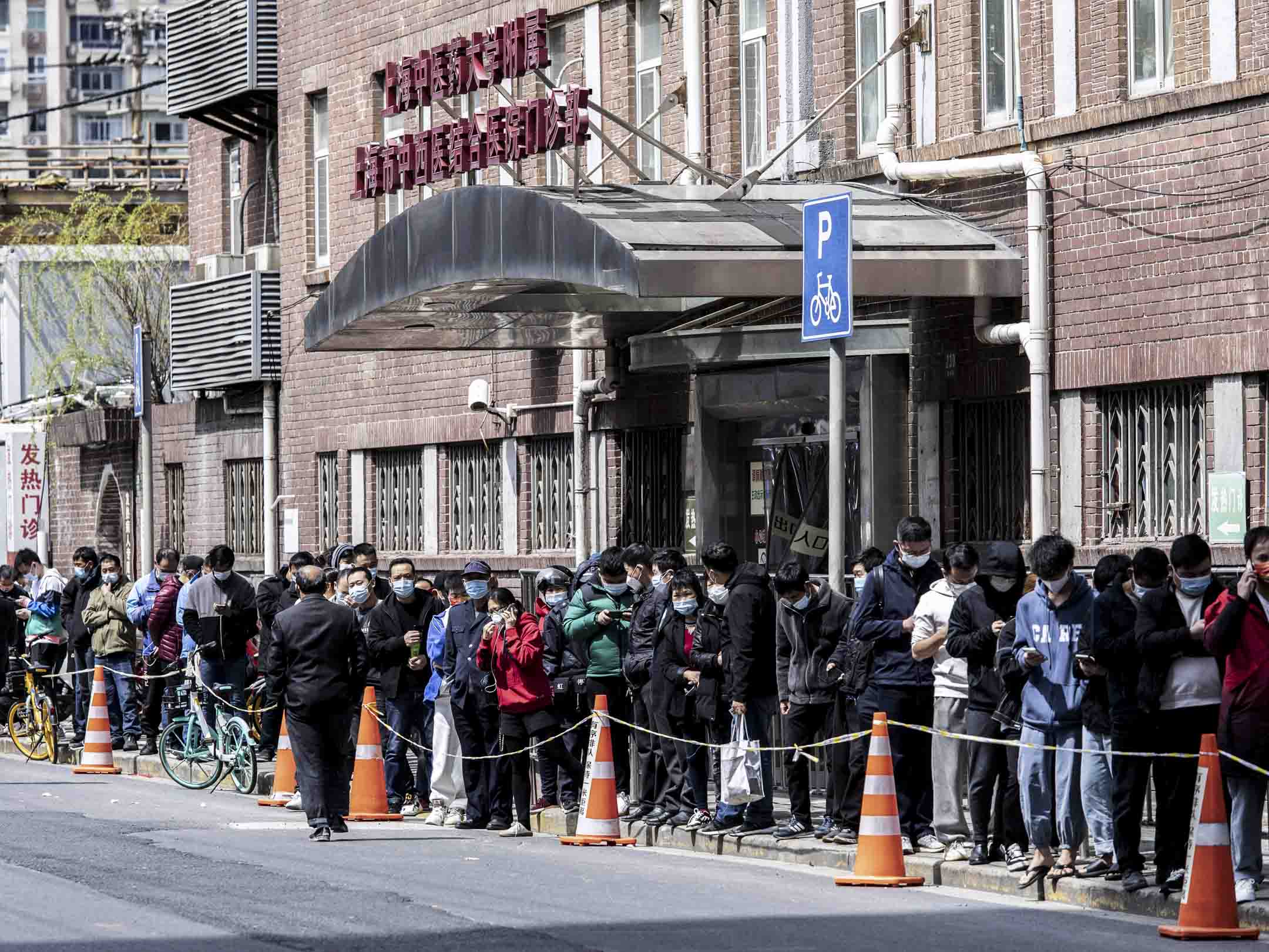 2022年3月28日,上海市中西醫結合醫院門診部。