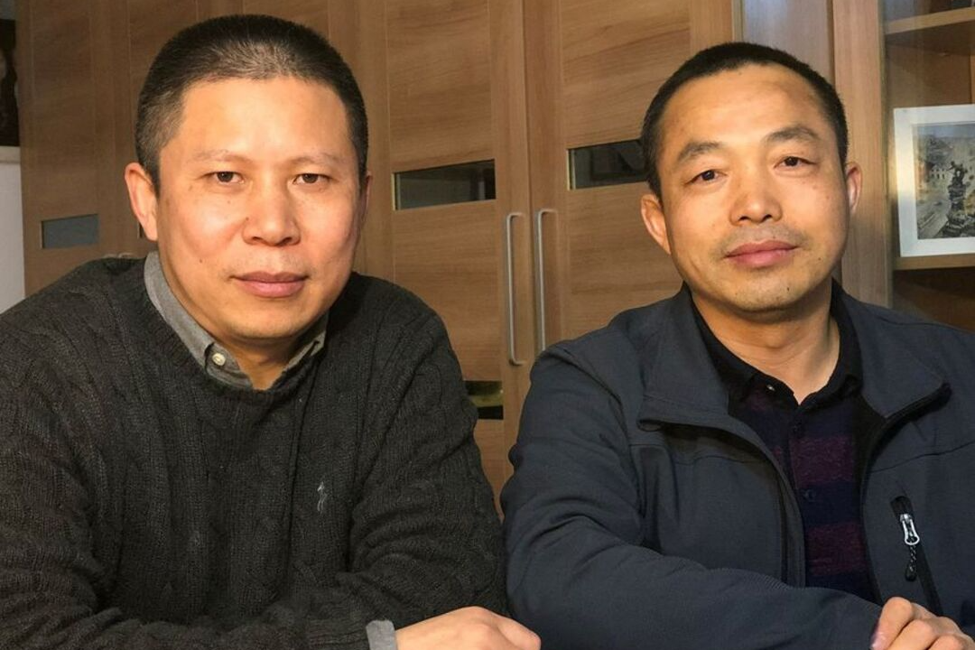 中國法律學者許志永（左）和維權律師丁家喜（右）。網上圖片