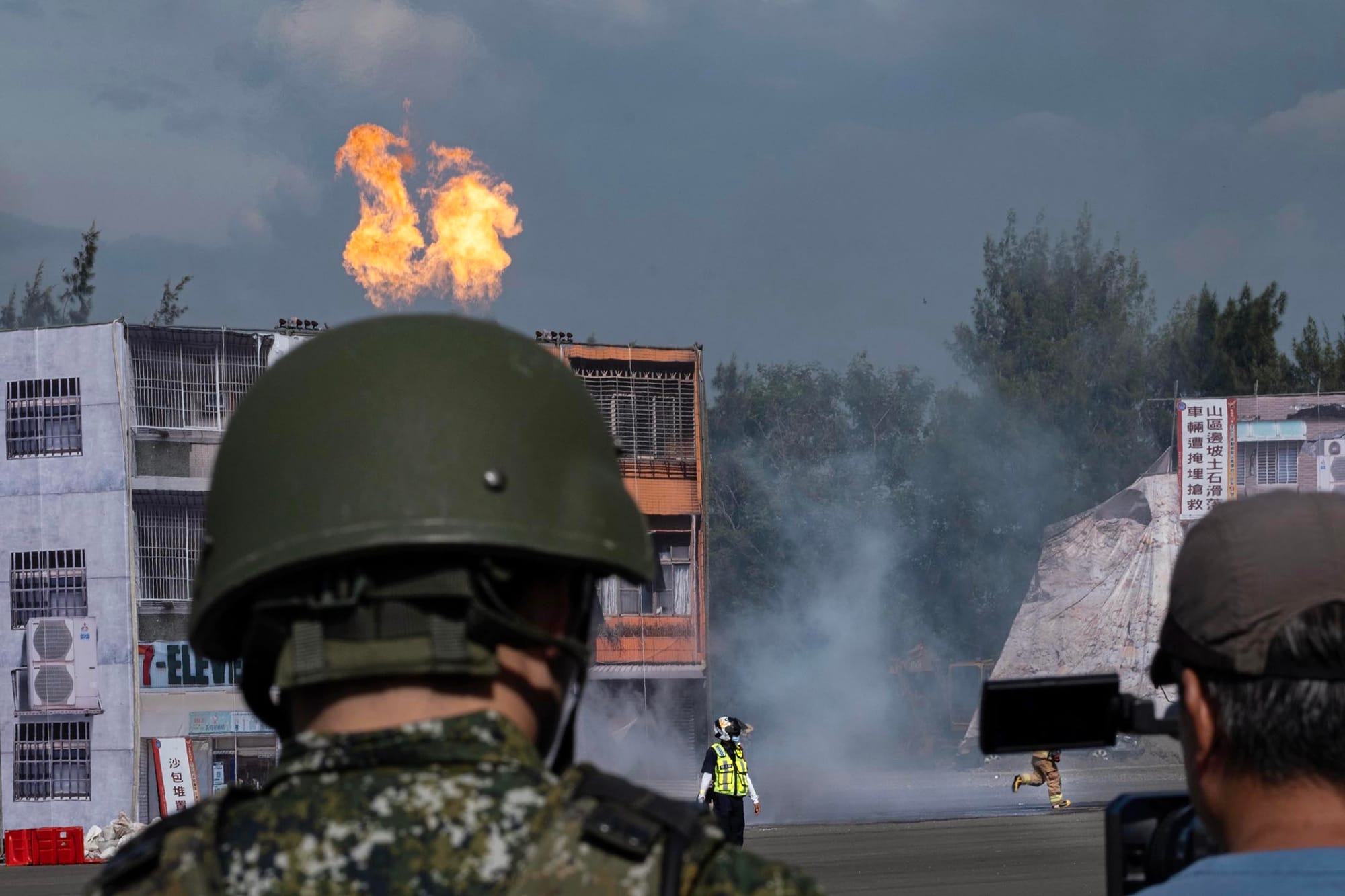 2023年7月25日,台南,民安9号演习。摄:陈焯𪸩/端传媒