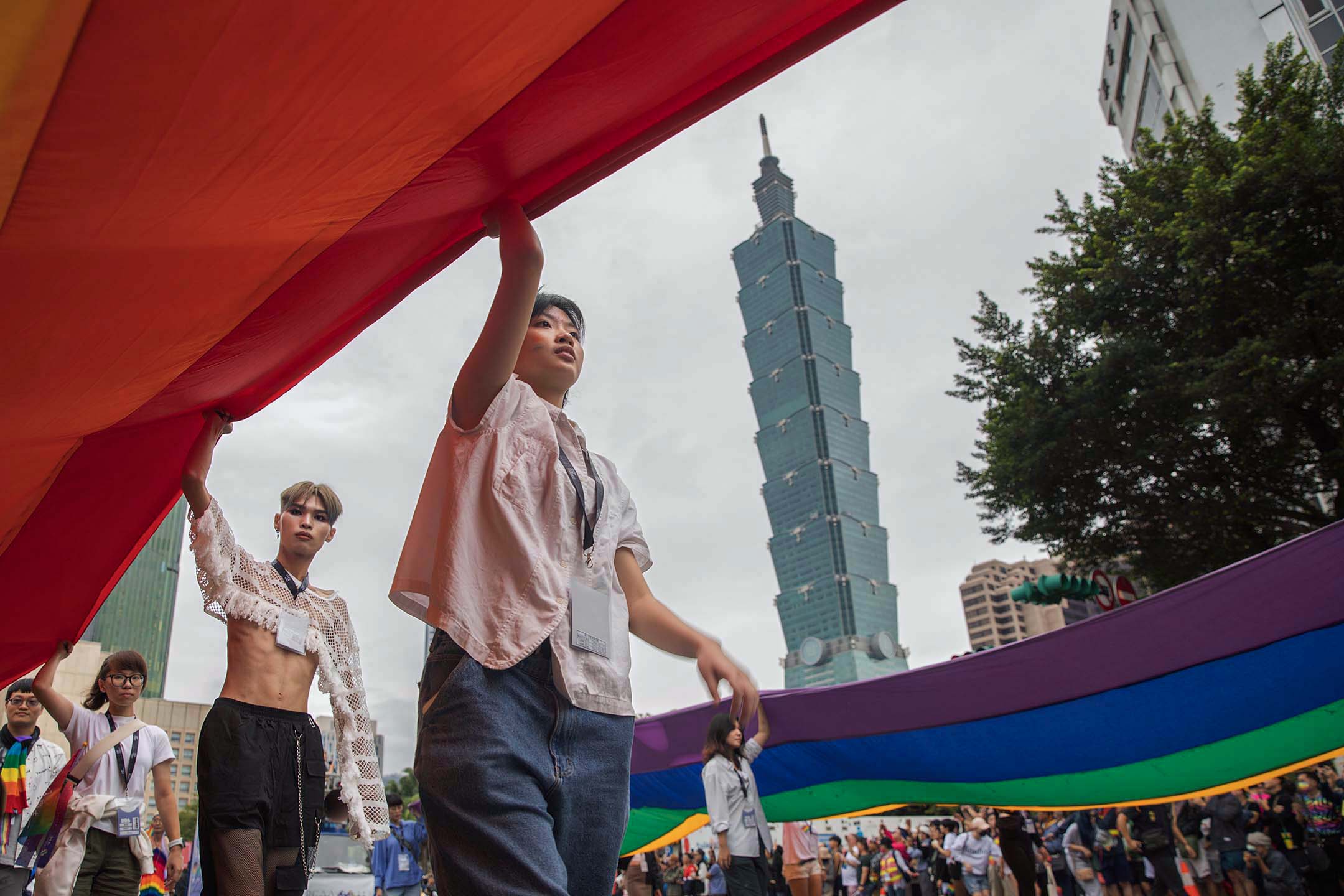 2023年10月28日，臺灣同志遊行。攝：陳焯煇/端傳媒