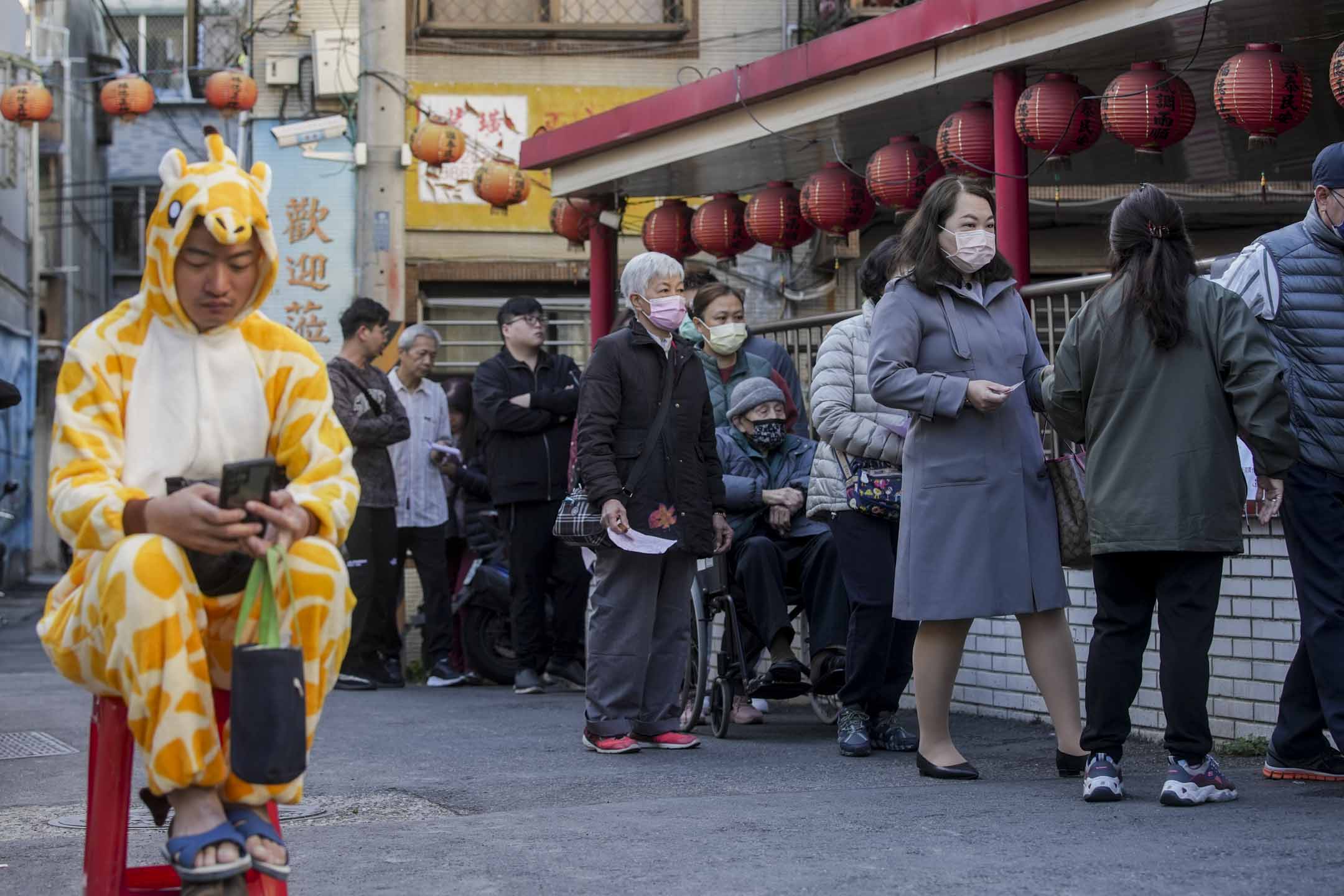 2024年1月13日,新北淡水的投票情况。摄:黄永俊/端传媒