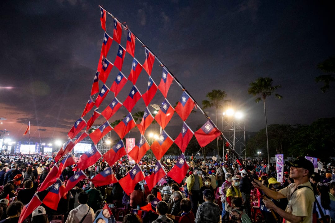 2024年1月7日，國民黨總統候選人侯友宜高雄造勢大會。攝：林振東/端傳媒