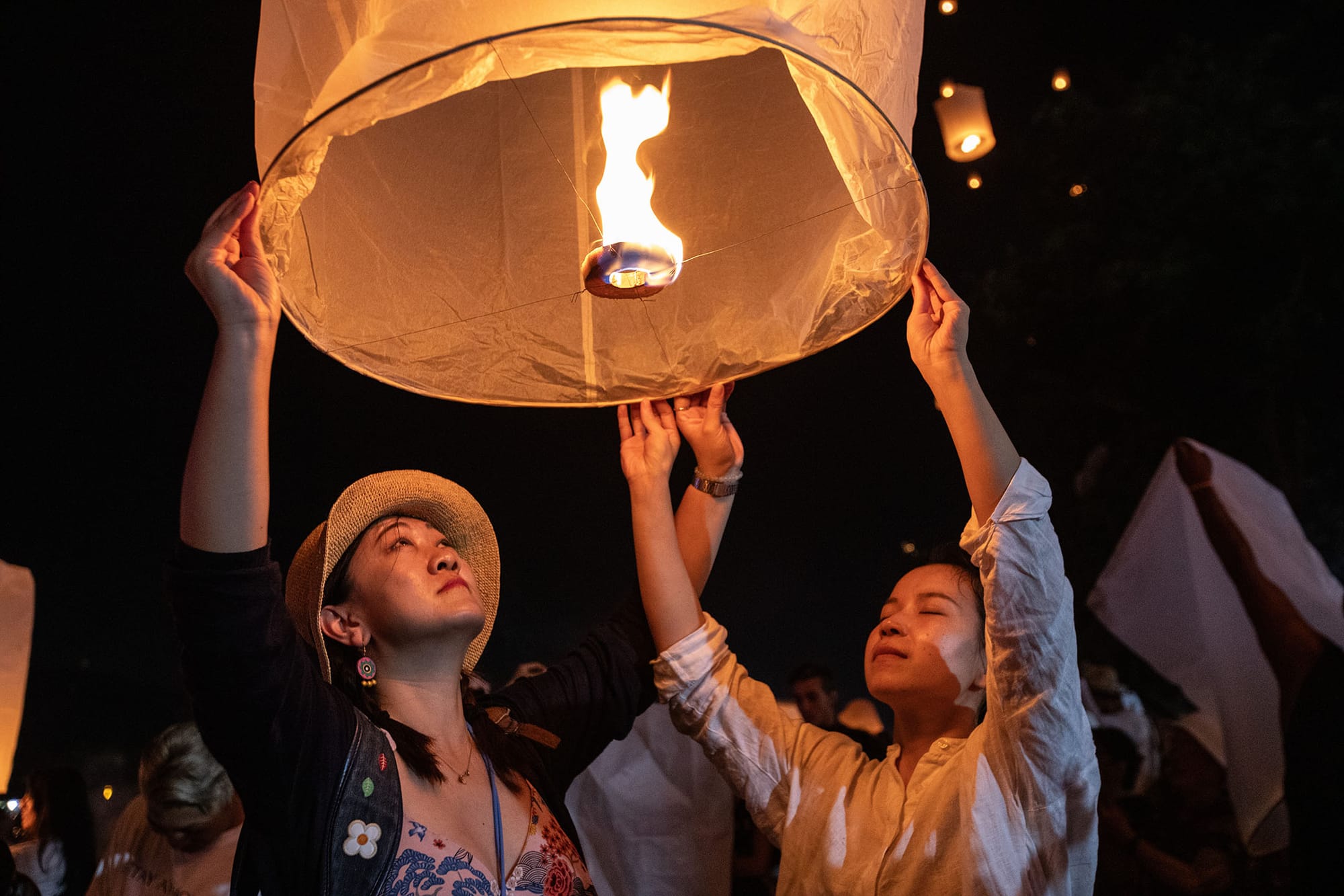 2023年11月27日，泰國清邁，當地舉行天燈節。攝：Guillaume Payen/Anadolu via Getty Images